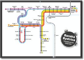 Slovakia Banska Bystrica trolleybus map